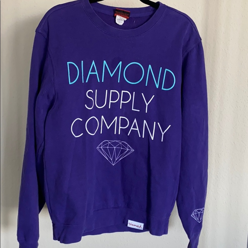 Diamond supply co purple sweatshirt